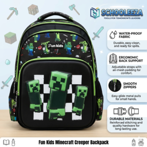 Fun Kids Minecraft Creeper Backpack