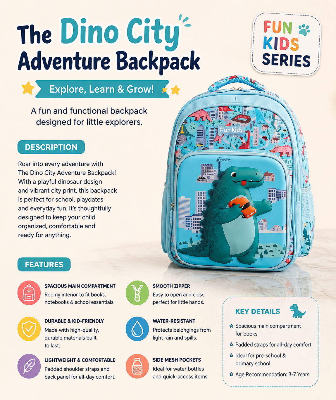 Dino City Adventure Backpack - Image 2