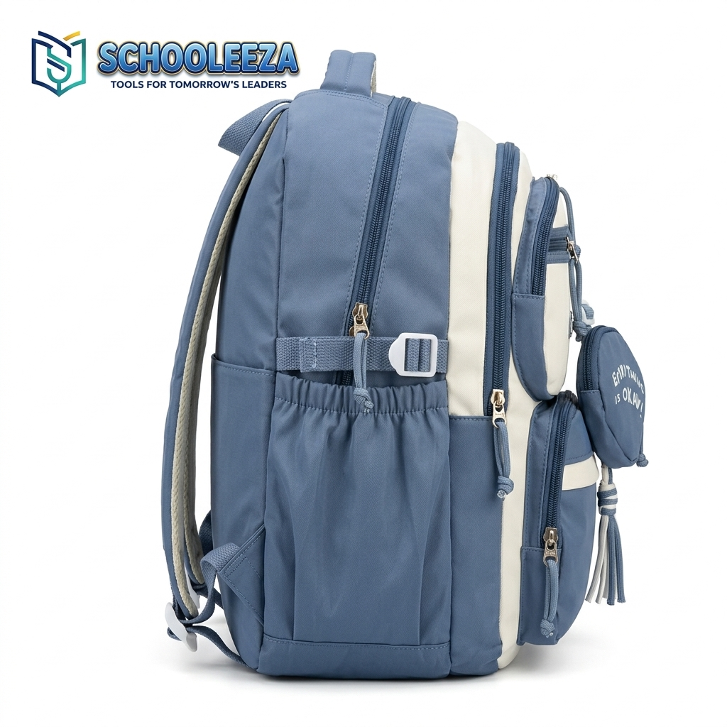 Two-Tone Blue & Off-White Explorer Backpack - Image 2