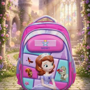 Girls Princess School Backpack – Lightweight Kids School Bag for Girls with Cute Cartoon Design
