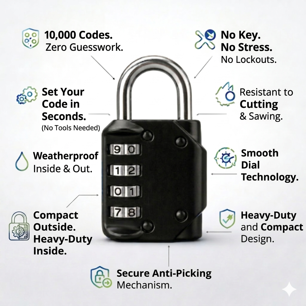 Heavy-Duty 4-Digit Combination Lock - Image 3