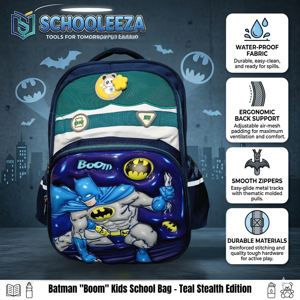 Batman "Boom" Kids School Bag – Teal Stealth Edition