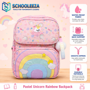 Pastel Unicorn Rainbow Backpack – Premium Kids School Bag