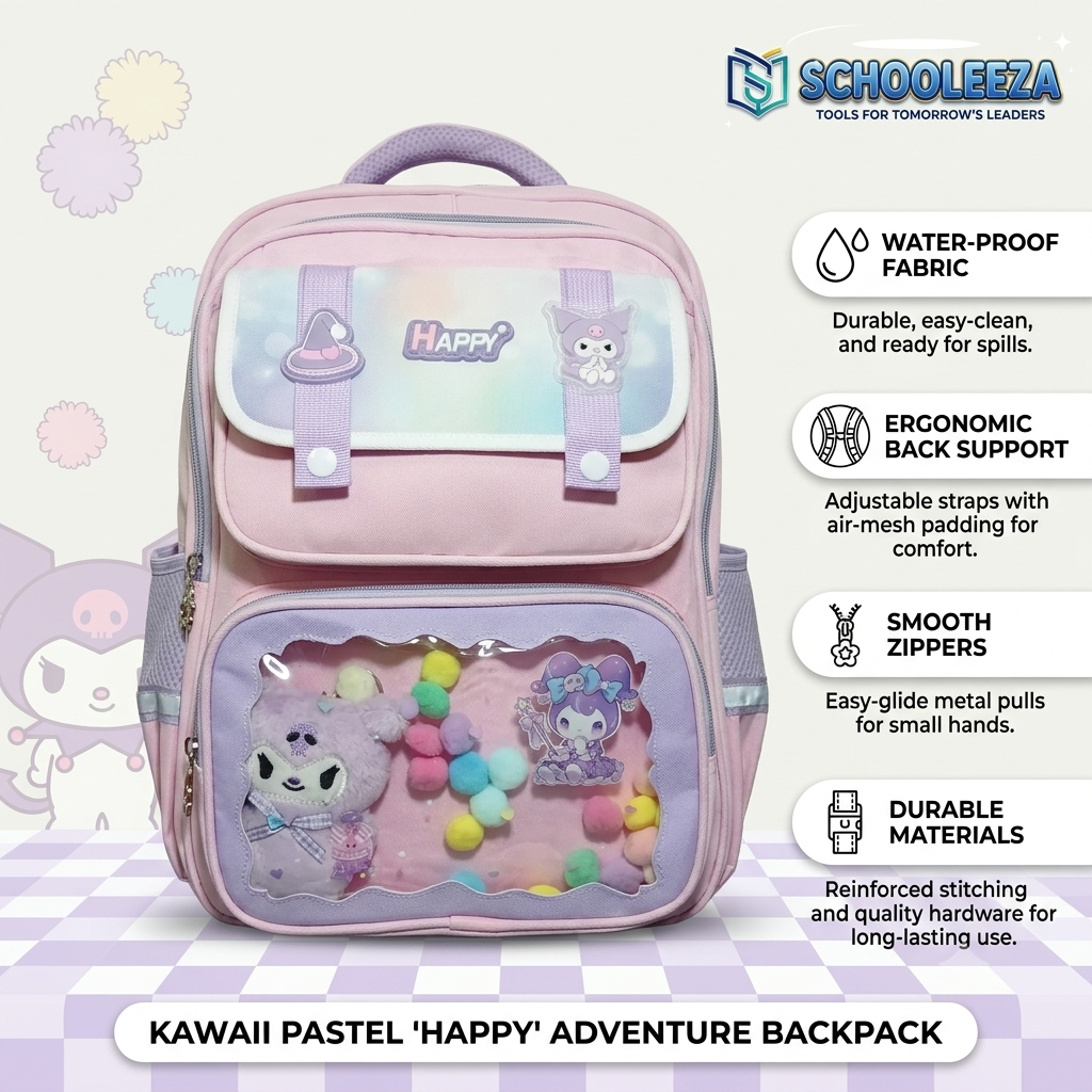 Kawaii Pastel "HAPPY" Adventure Backpack