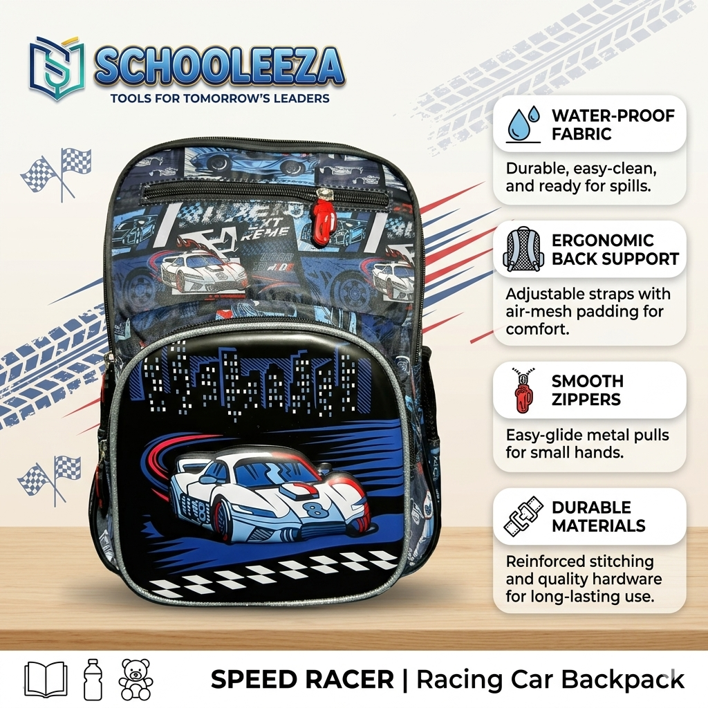 Speed Racer | Racing Car Backpack for School & Adventure