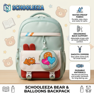 Bear & Balloons School Backpack
