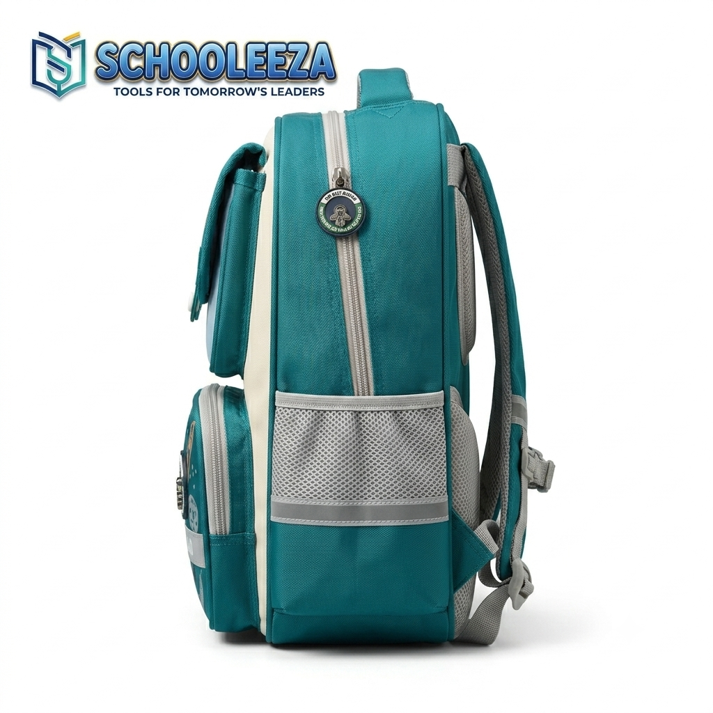 Elite Active-Carry Ergonomic School Backpack - Teal/Grey - Image 2