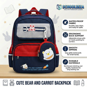 Cute Bear and Carrot Premium Ergonomic School Backpack