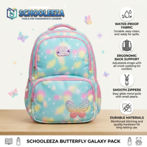 "Butterfly Galaxy" Dream-Theme Kids Backpack (Pastel Multi-Color)