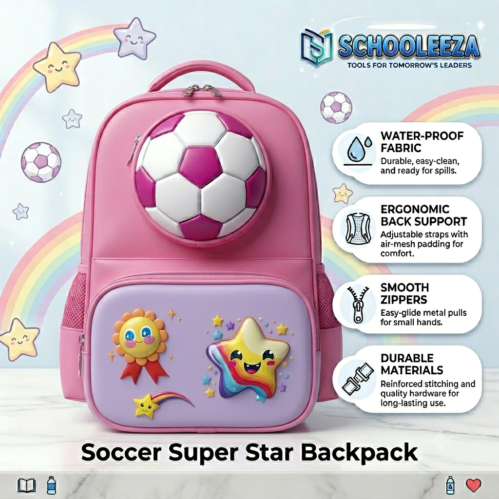 Soccer Super Star Premium Kids' Backpack – Pink