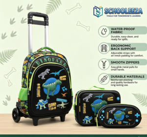 3PCS Dinosaur Adventure Backpack – Dino World Edition